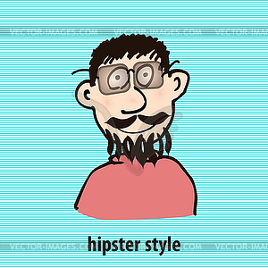 Cartoon hipster style - vector image