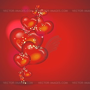 Background with hearts - vector image