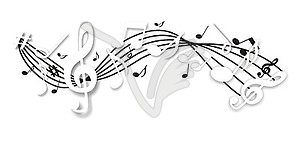 Colorful background with notes - vector clip art