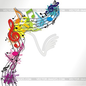 Colorful background with notes - vector clip art