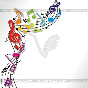 Colorful background with notes - vector image