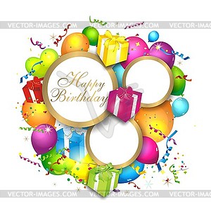 Colorful birthday background - vector clipart