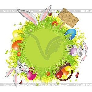 Funny Easter Background - vector clip art