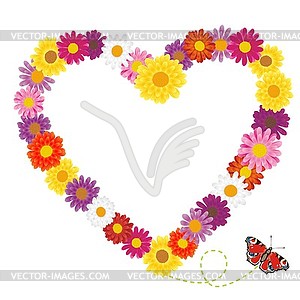  Colorful background with flowers - vector image