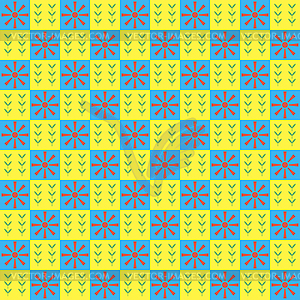 Bright spring seamless geometric pattern - color vector clipart