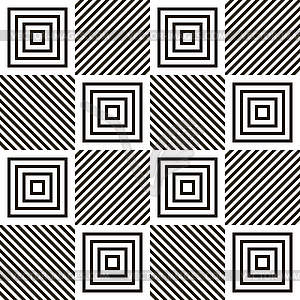 Абстрактный бесшовных геометрических черно-белый узор - стоковое векторное изображение