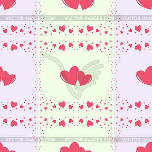 Romantic seamless pattern with different size hearts - vector clip art