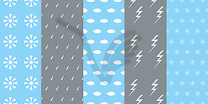 Set of seamless weather patterns - vector clipart