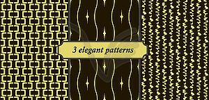 3 elegant seamless patterns - vector clip art