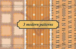3 modern seamless patterns - vector clipart