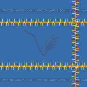 Бесшовные молния печати в синих и оранжевых тонах - векторизованное изображение клипарта