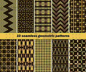 10 seamless abstract elegant geometric patterns - vector image