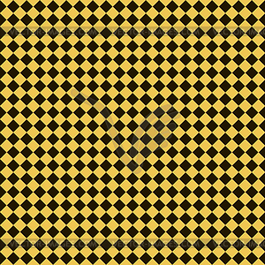 Seamless checkered chess pattern in yellow, black - vector image