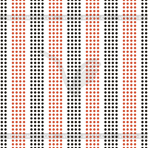 Seamless pattern of black and red circles - color vector clipart