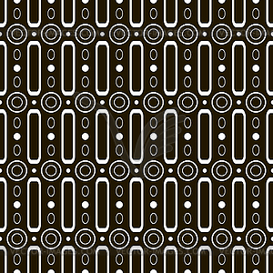 Abstract seamless pattern of circles and hoops - vector clipart