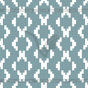 Seamless knitted pattern in white and muted blue - vector clip art