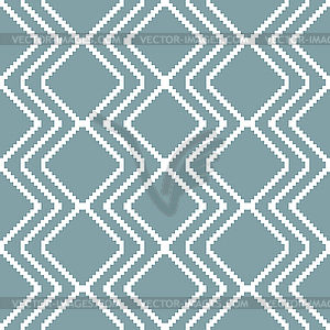 Seamless knitted pattern in white and muted blue - vector image