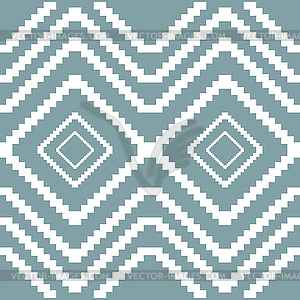 Seamless knitted pattern in white and muted blue - royalty-free vector clipart