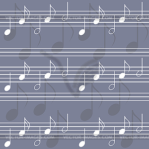 Seamless music pattern with staff and notes - vector clip art