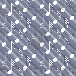 Seamless music pattern with staff and notes - vector clipart