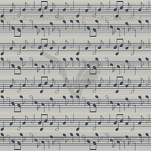 Seamless music pattern with staff and notes - vector clipart