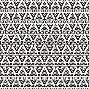 Seamless pattern of round and triangular shapes - vector image