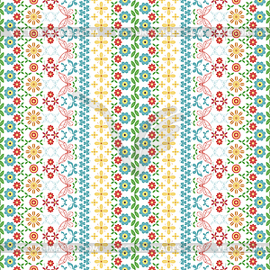 Seamless summer pattern with flowers and butterflies - vector clipart