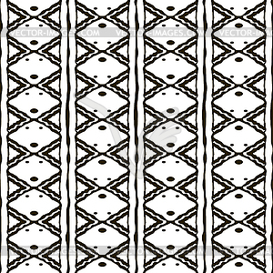 Seamless black and white pattern with ethnic motifs - vector clip art