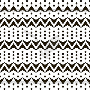 Seamless black and white pattern of horizontal - vector image