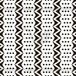 Vertical zigzags with small circles seamless pattern - vector clipart