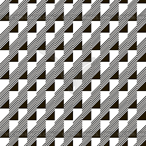 Seamless black and white pattern of rectangular - vector clipart