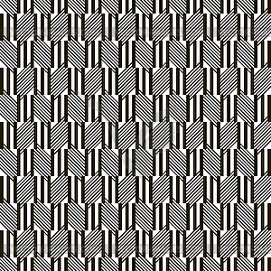 Triple sticks and diagonal lines seamless pattern - vector image