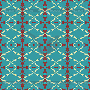 Seamless pattern of sagittate elements in vintage - vector image