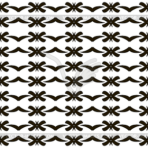 Seamless black and white pattern with roundish - vector clip art