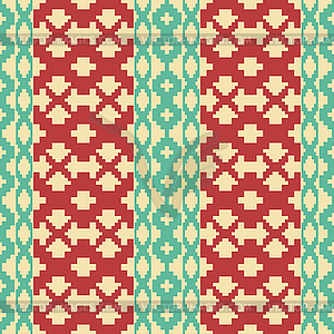 Seamless knitted pattern in vintage colors - vector clip art