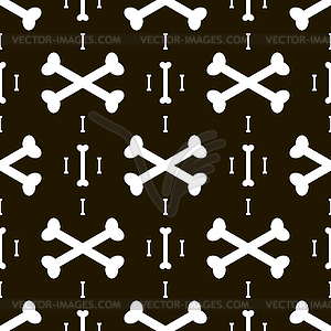 Seamless black and white pattern of bones and - vector clipart