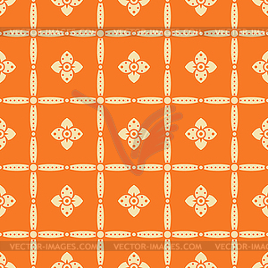 Seamless floral retro pattern in folk style - vector image