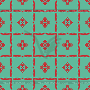 Seamless floral retro pattern in folk style - vector image