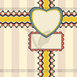 Congratulatory design with heart-shaped and - vector image