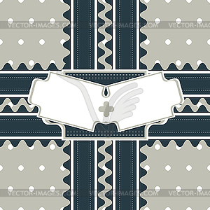 Gift design with two ribbons and double figured - vector clip art