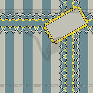 Gift design with ribbon and decorated rectangular - vector clipart