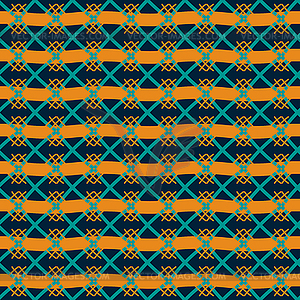 Seamless geometric pattern in retro color palette - vector image