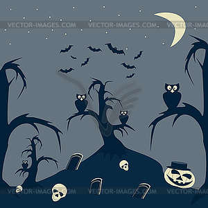 Halloween Night cartoon picture - vector clipart