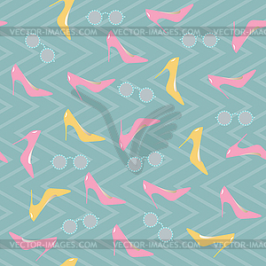 Seamless pattern of trendy women things - vector clip art