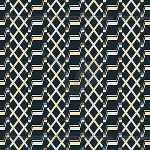 Seamless pattern of stair step and X shaped elements - vector clipart