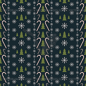 Seamless winter pattern with Christmas symbols - vector image