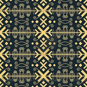 Abstract geometric seamless pattern in golden color - vector clip art