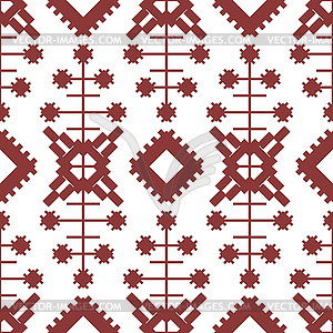 Abstract seamless geometric embroidery pattern - vector clip art