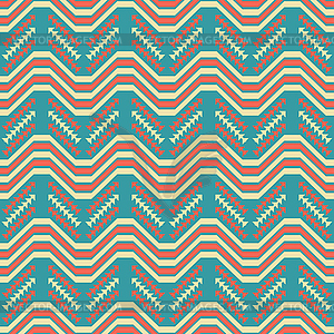 Seamless retro pattern of wavy and arrow shaped - vector image