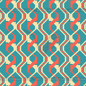 Abstract seamless geometric pattern in retro colors - vector clipart